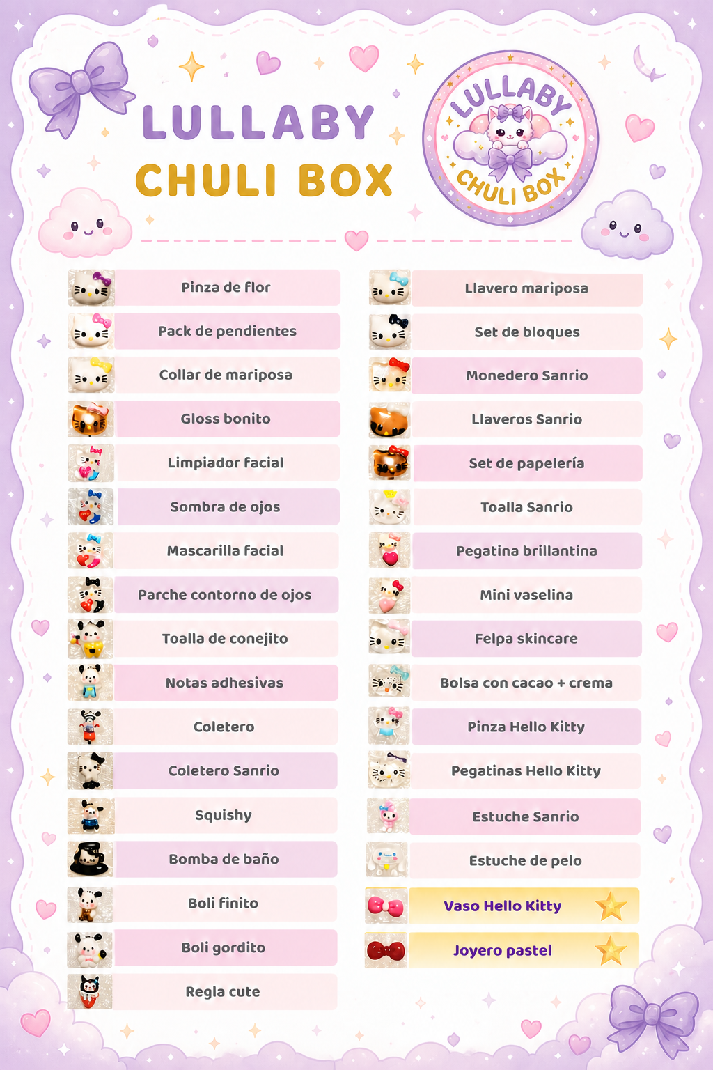 Catálogo de artículos Lullaby Chuli Box